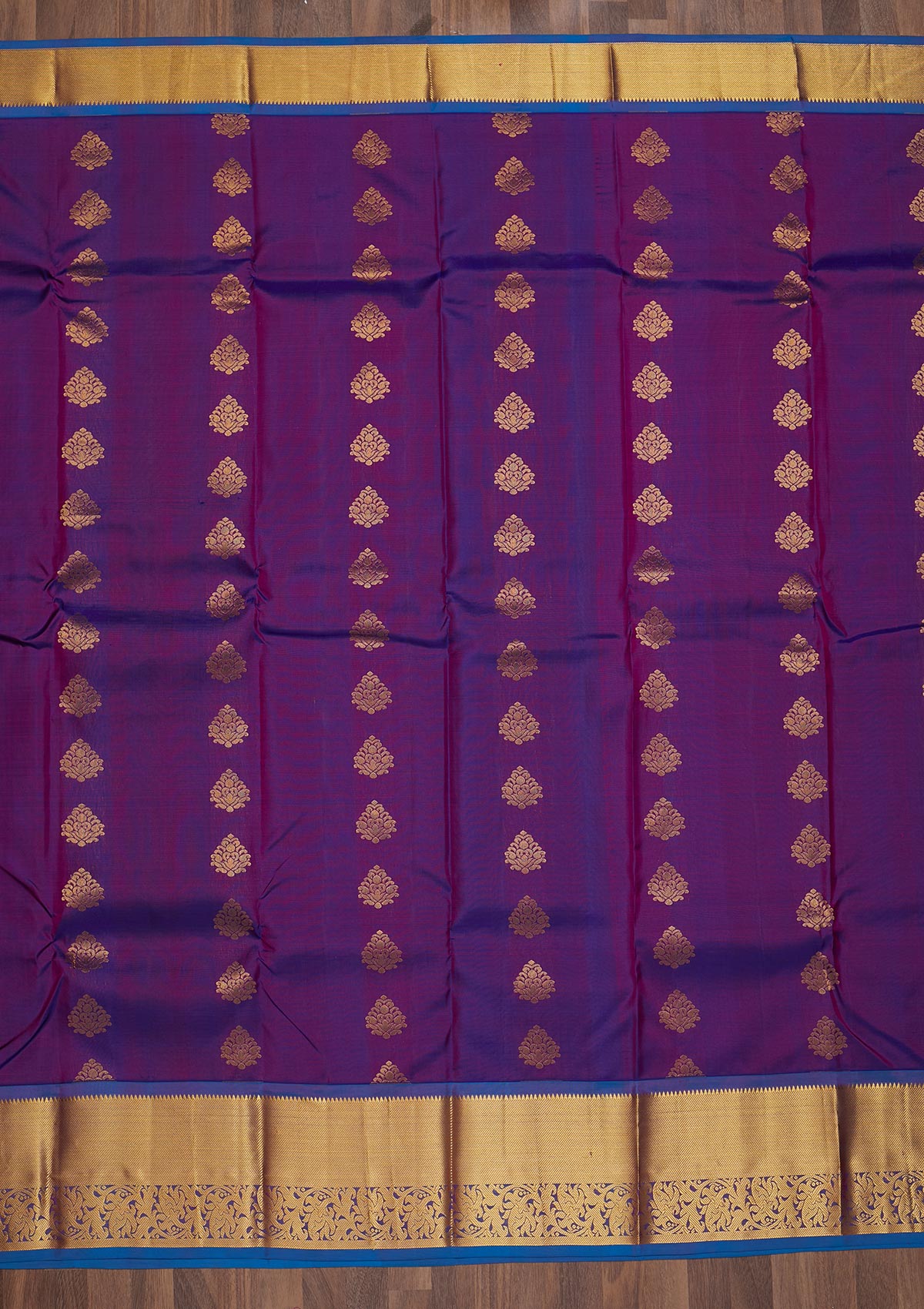 Purple Zariwork Pure Silk Saree-Koskii