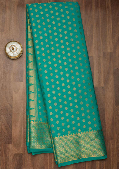 Rama Green Zariwork Art Silk Saree-Koskii