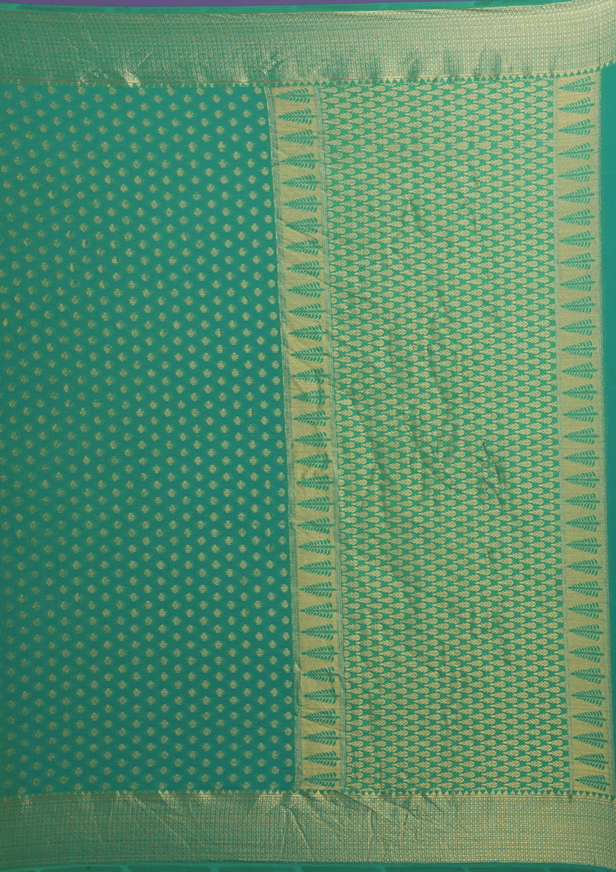 Rama Green Zariwork Art Silk Saree-Koskii