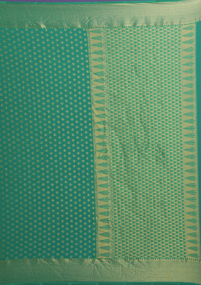 Rama Green Zariwork Art Silk Saree-Koskii
