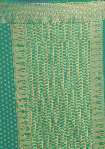 Rama Green Zariwork Art Silk Saree-Koskii