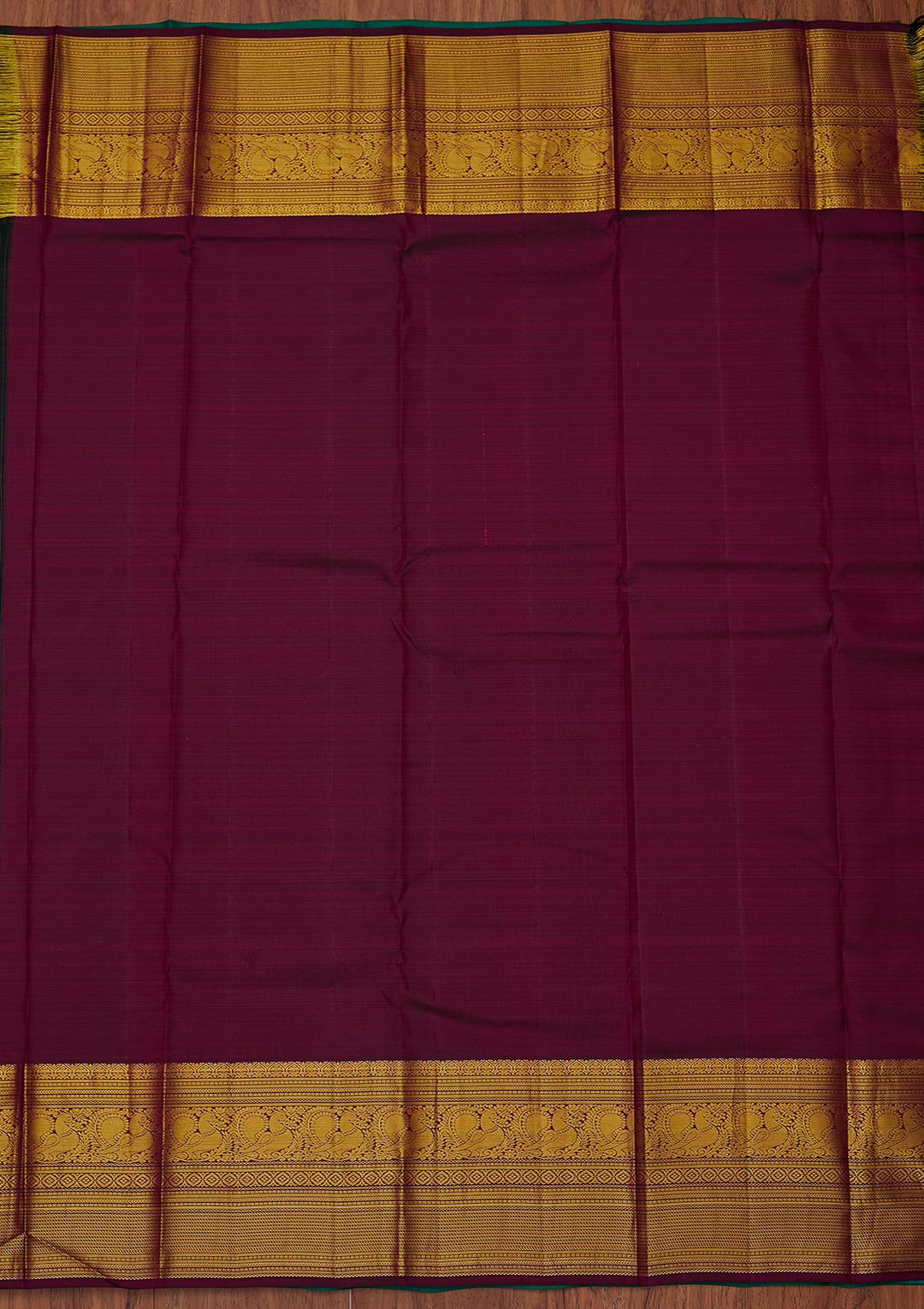 Rama Green Zariwork Pure Silk Designer Unstitched Saree - Koskii
