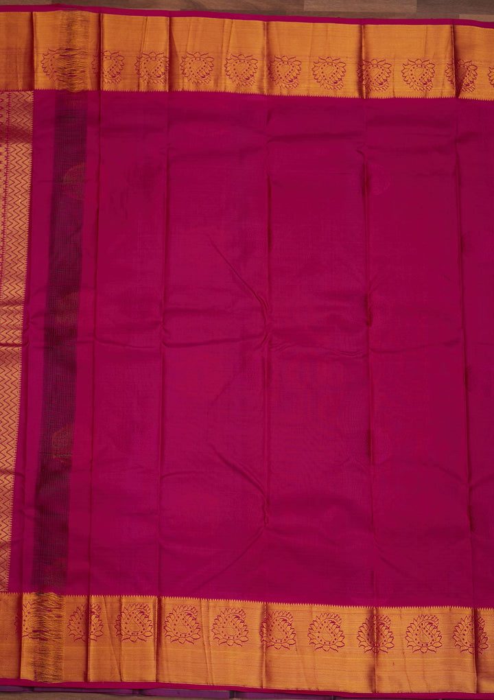 Rama Green Zariwork Pure Silk Designer Saree - Koskii