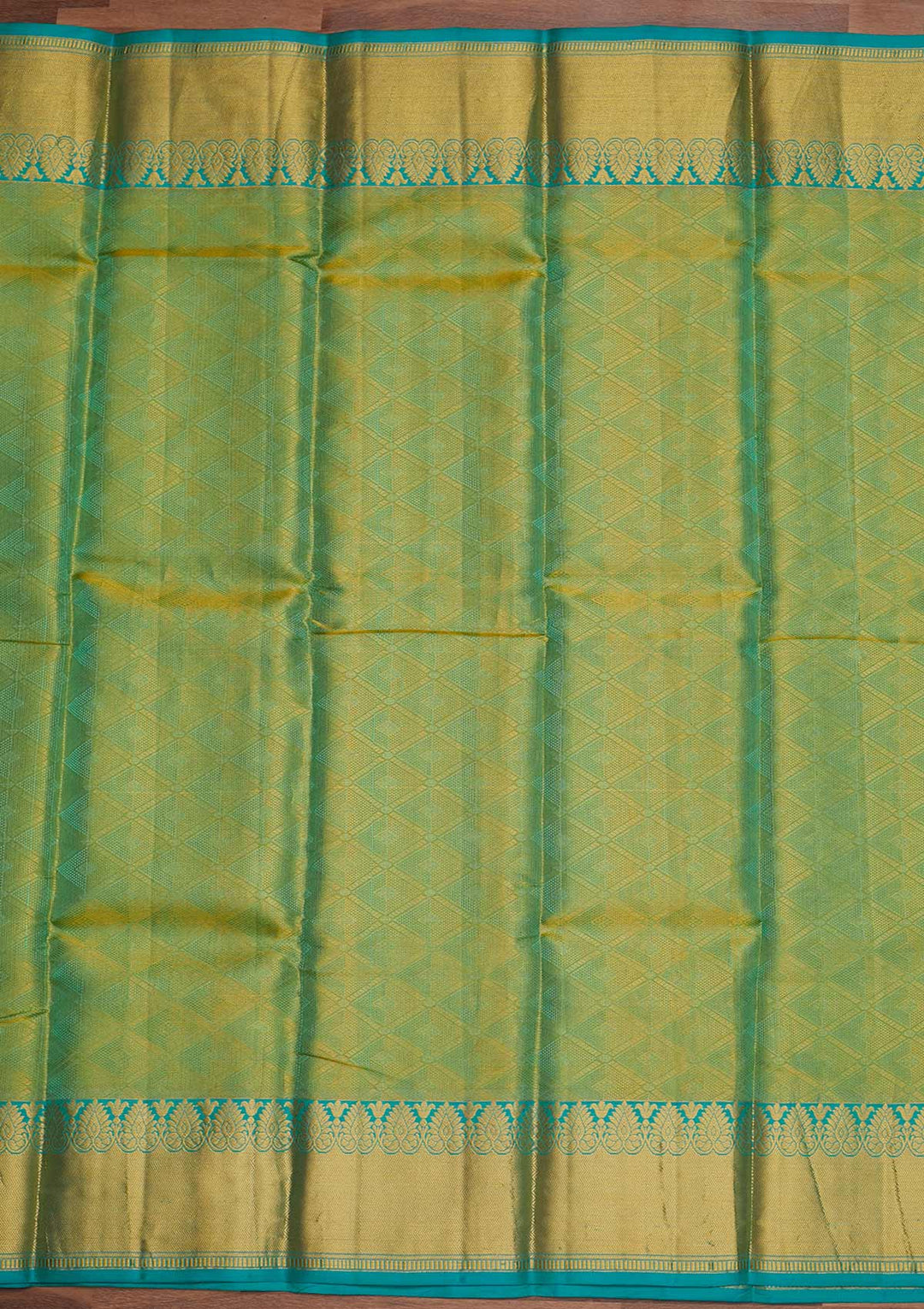 Rama Green Zariwork Pure Silk Designer Saree - Koskii
