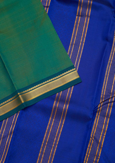Rama Green Zariwork Pure Silk Saree - Koskii