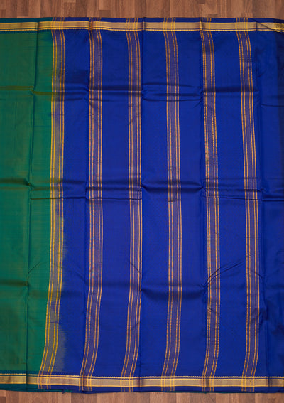 Rama Green Zariwork Pure Silk Saree - Koskii