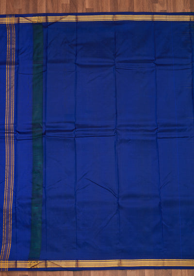 Rama Green Zariwork Pure Silk Saree - Koskii
