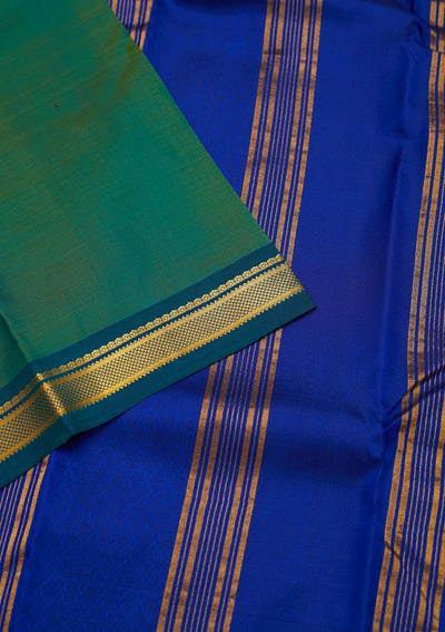 Rama Green Zariwork Pure Silk Saree - Koskii
