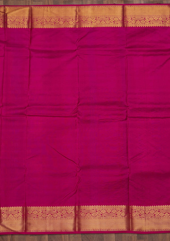 Rama Green Zariwork Pure Silk Saree-Koskii