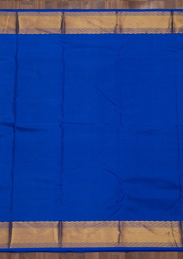 Rama Green Zariwork Pure Silk Saree-Koskii
