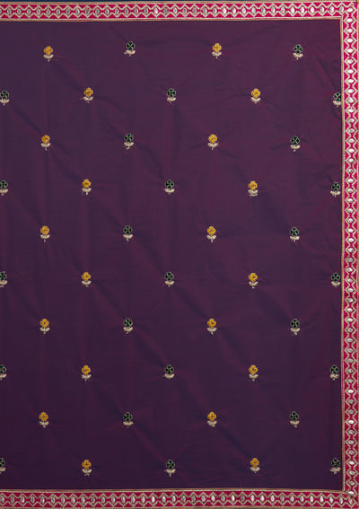 Rani Pink Gotapatti Raw Silk Designer Semi-Stitched Lehenga - Koskii