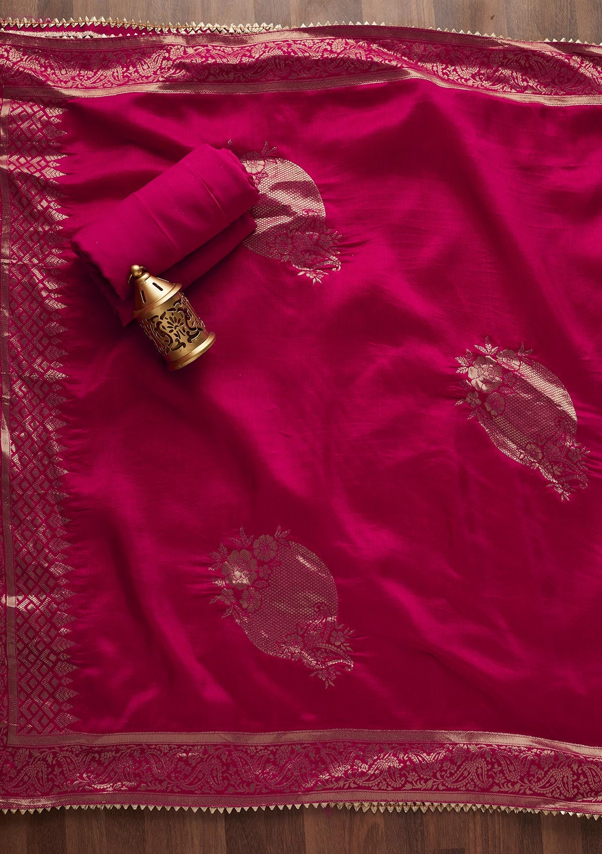 Rani Pink Mirrorwork Georgette Designer Unstitched Salwar Suit - Koskii