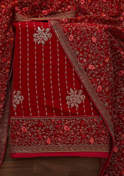 Rani Pink Sequins Georgette Designer Unstitched Salwar Suit - Koskii