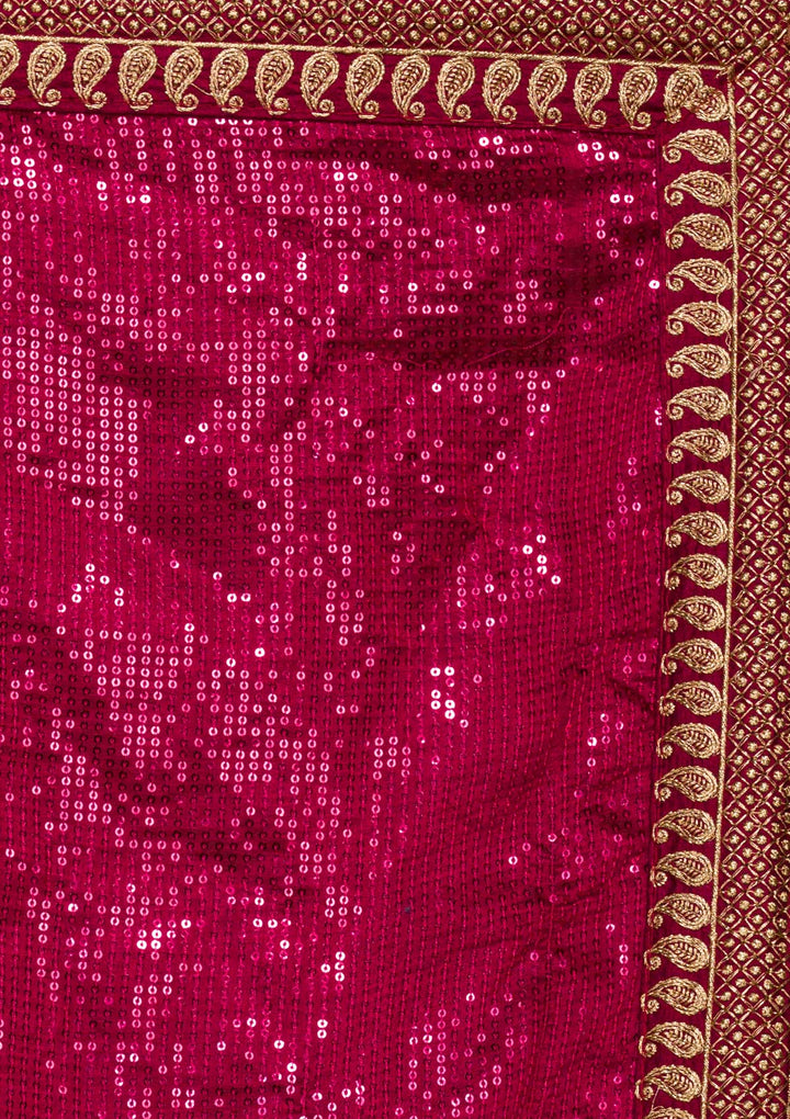 Rani Pink Sequins Georgette Saree-Koskii