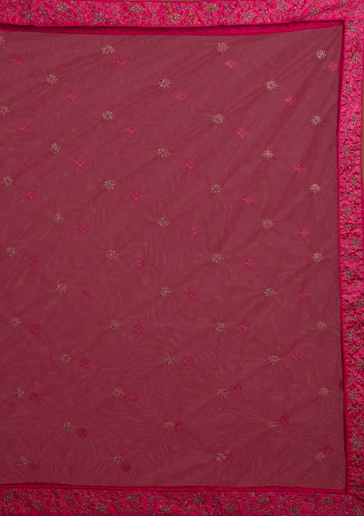 Rani Pink Stonework Net Designer Lehenga-Koskii