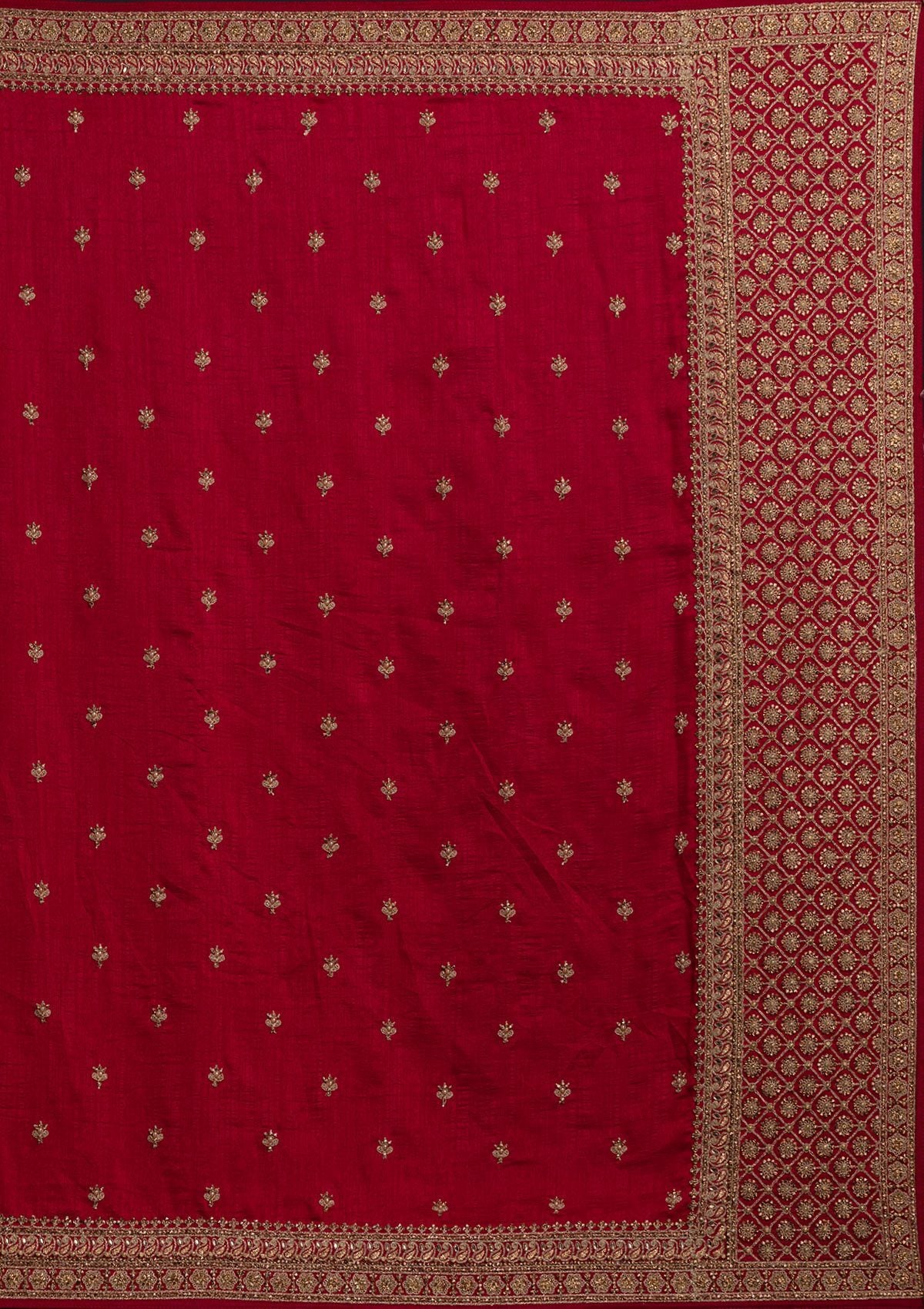 Rani Pink Stonework Raw Silk Designer Saree - koskii