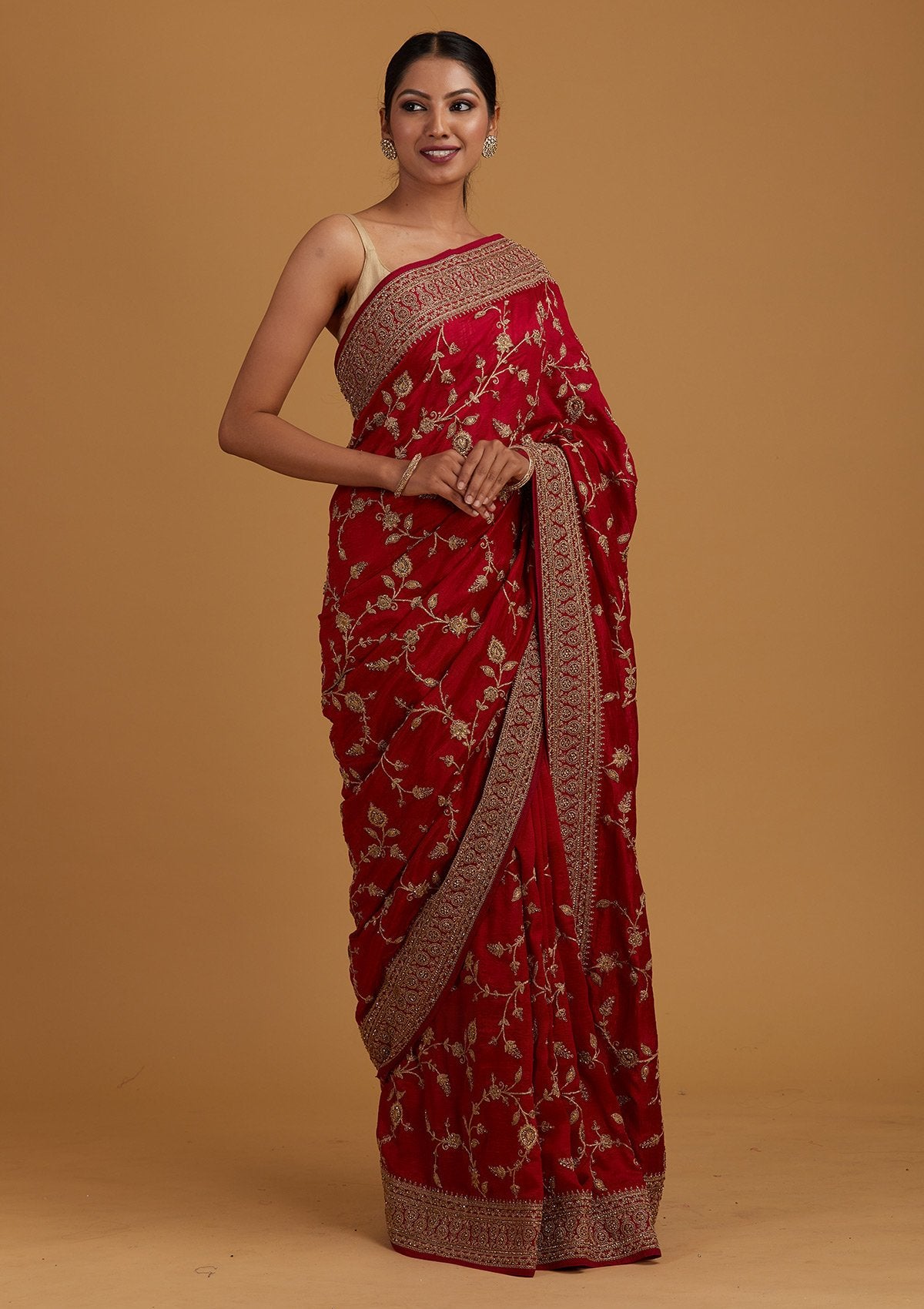 Buy Wild Orchid Pink Ombre Saree In Satin Blend With Stone Work In  Contemporary Border Design Online - Kalki Fashion