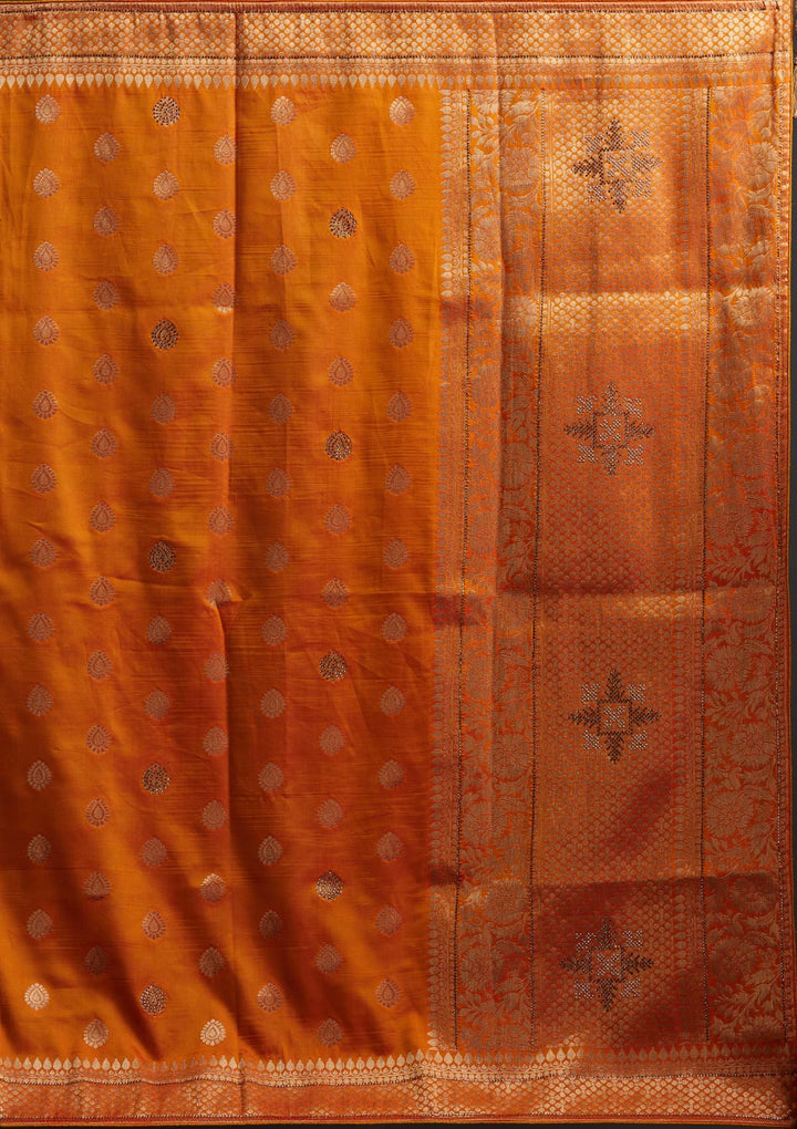 Rani Pink Swarovski Banarasi Designer Semi-Stitched Lehenga - koskii