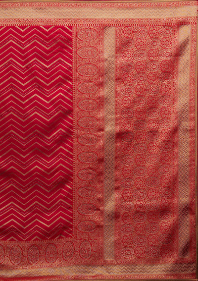 Rani Pink Swarovski Banarasi Designer Saree - Koskii
