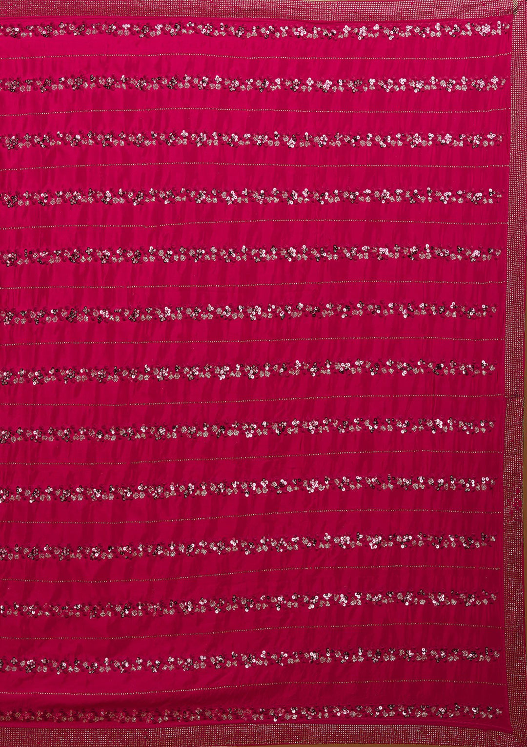 Rani Pink Swarovski Semi Crepe Designer Saree - Koskii