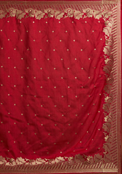 Rani Pink Zariwork Art Silk Designer Saree - koskii