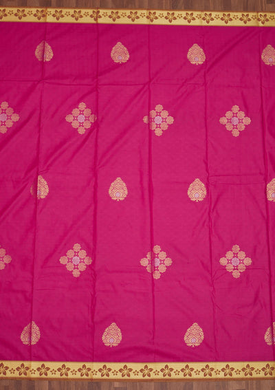 Rani Pink Zariwork Art Silk Saree - Koskii