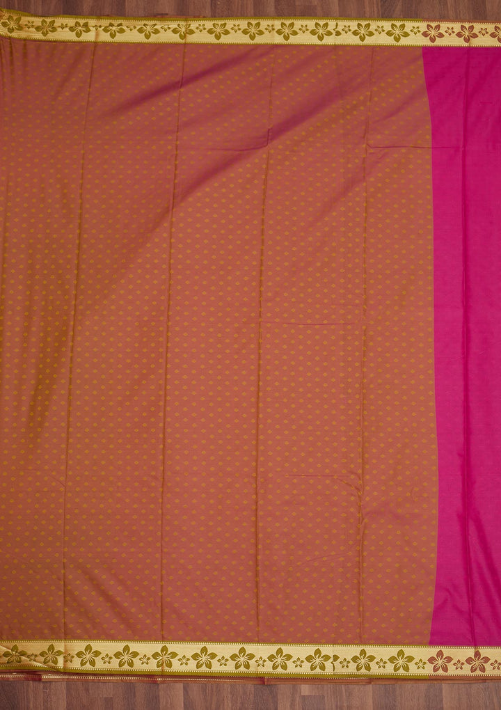 Rani Pink Zariwork Art Silk Saree - Koskii