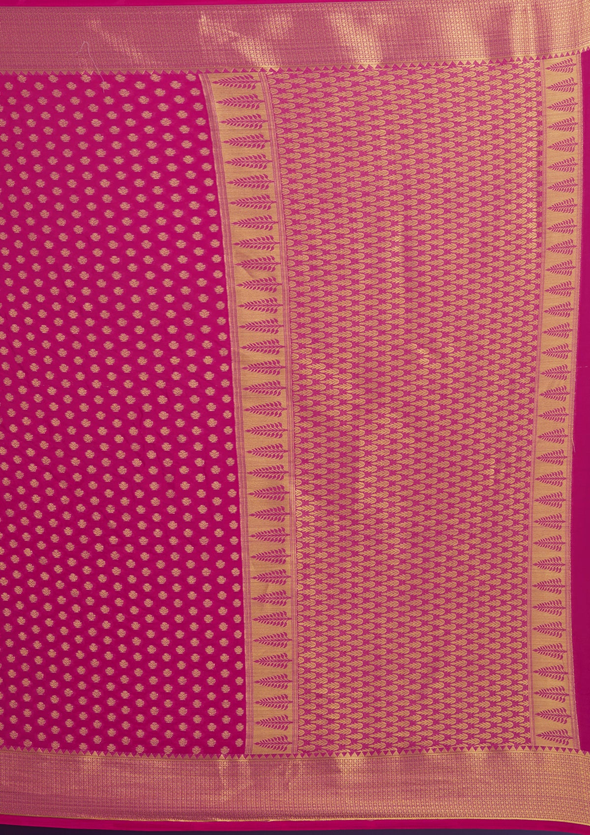 Rani Pink Zariwork Art Silk Saree-Koskii