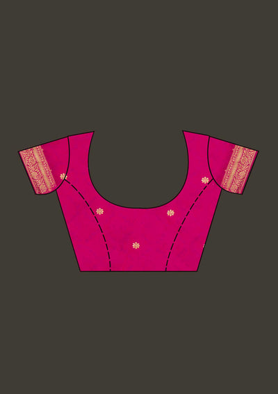 Rani Pink Zariwork Banarasi Designer Saree - Koskii