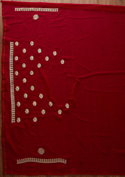 Rani Pink Zariwork Georgette Designer Saree - koskii