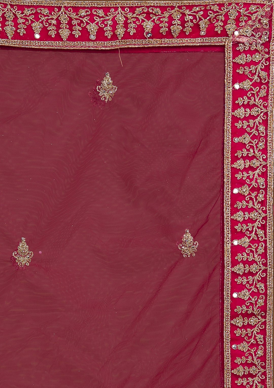 Rani Pink Zariwork Net Designer Lehenga-Koskii