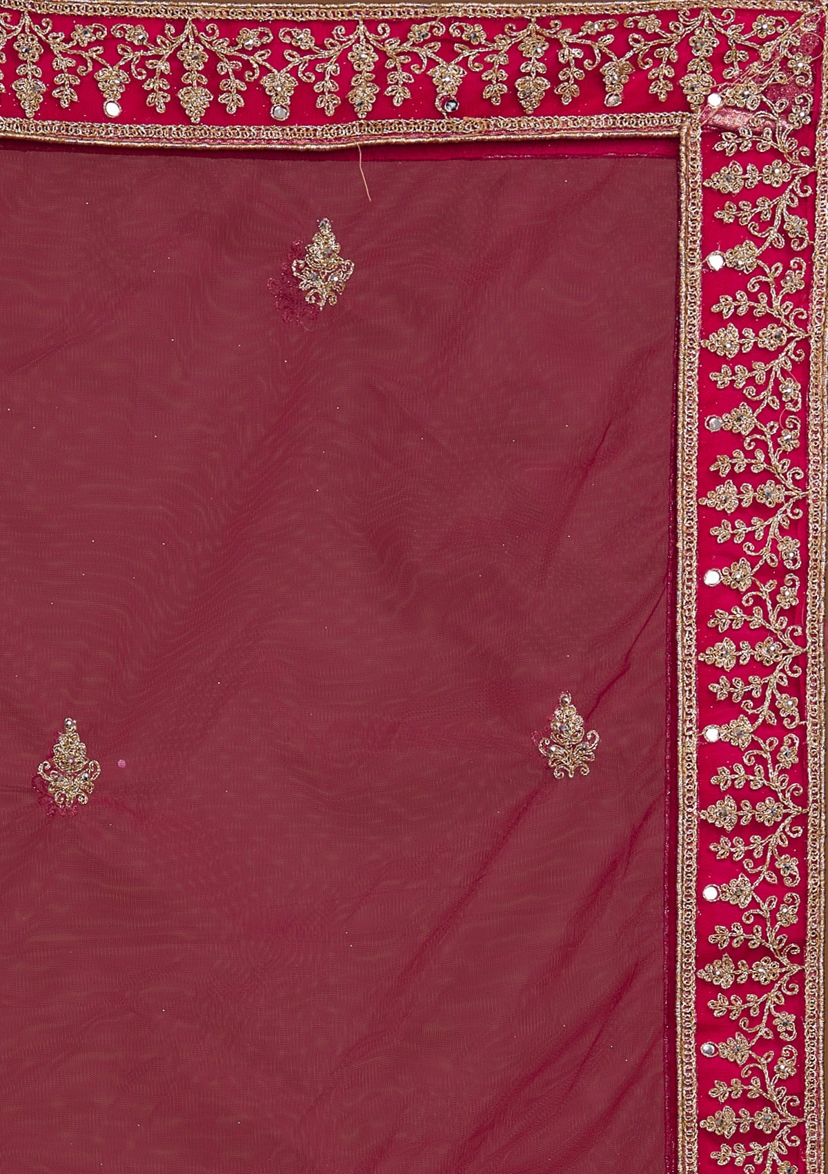 Rani Pink Zariwork Net Designer Lehenga-Koskii