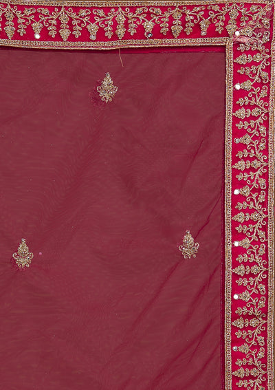 Rani Pink Zariwork Net Designer Lehenga-Koskii