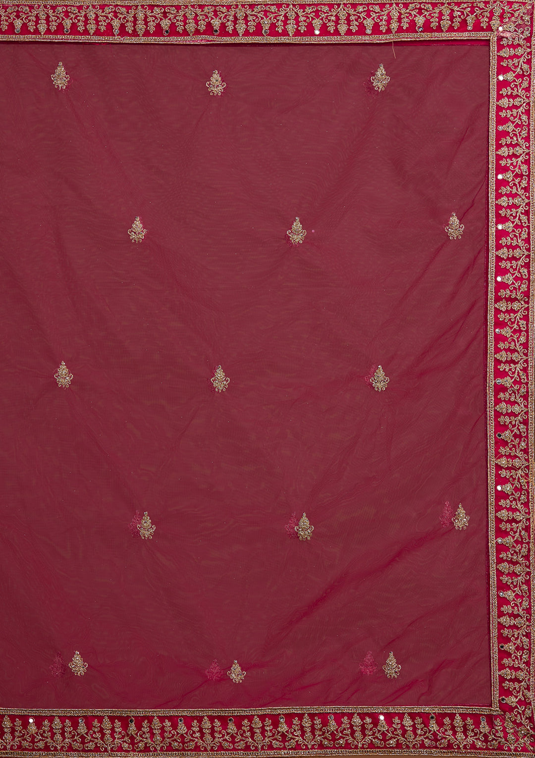 Rani Pink Zariwork Net Designer Lehenga-Koskii