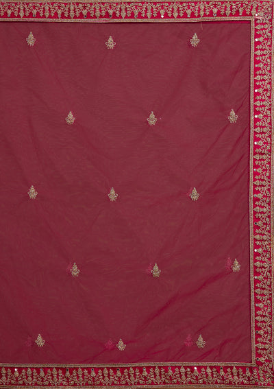 Rani Pink Zariwork Net Designer Lehenga-Koskii