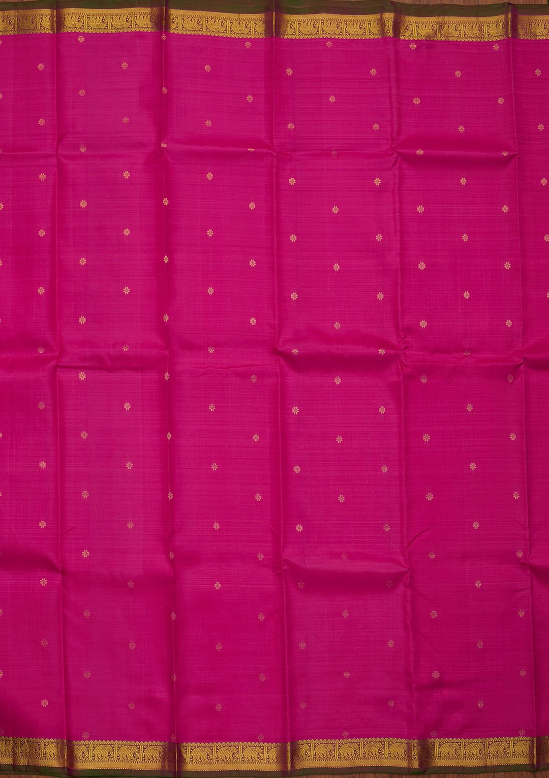 Rani Pink Zariwork Pure Silk Designer Saree - koskii