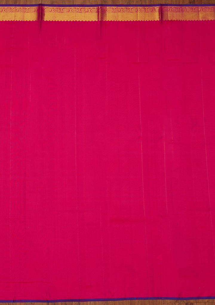 Rani Pink Zariwork Pure Silk Designer Saree - koskii