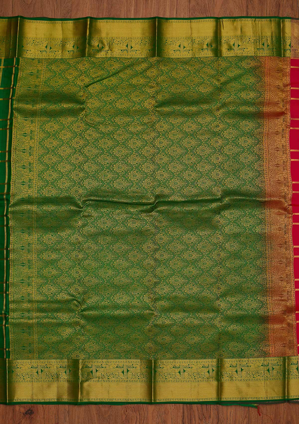 Rani Pink Zariwork Pure Silk Designer Saree - koskii