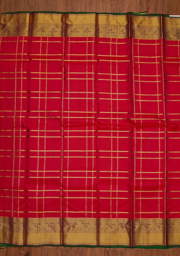 Rani Pink Zariwork Pure Silk Designer Saree - koskii