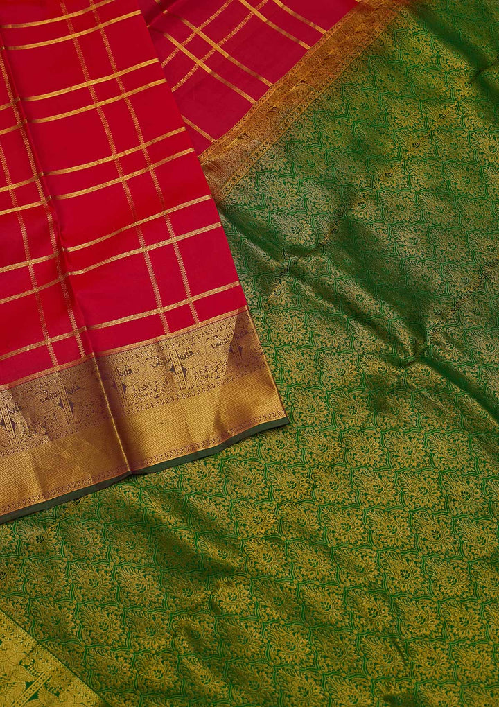 Rani Pink Zariwork Pure Silk Designer Saree - koskii