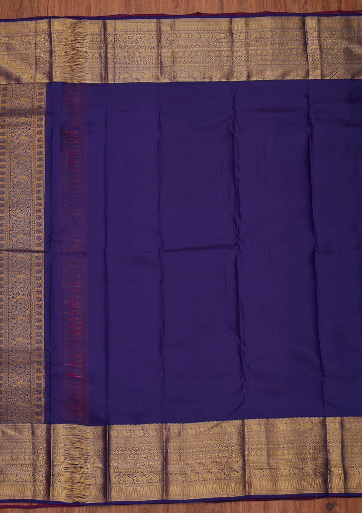 Rani Pink Zariwork Pure Silk Designer Unstitched Saree - Koskii