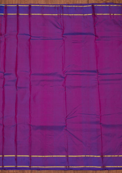 Rani Pink Zariwork Pure Silk Designer Unstitched Saree - Koskii