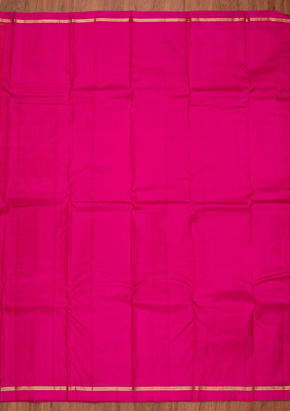 Rani Pink Zariwork Pure Silk Designer Unstitched Saree - Koskii