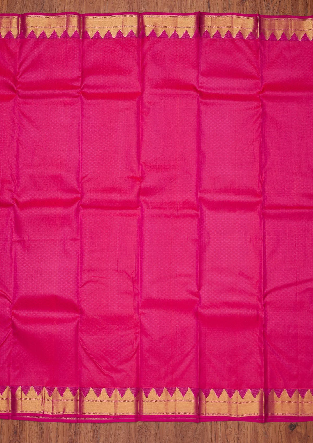 Rani Pink Zariwork Pure Silk Designer Unstitched Saree - Koskii