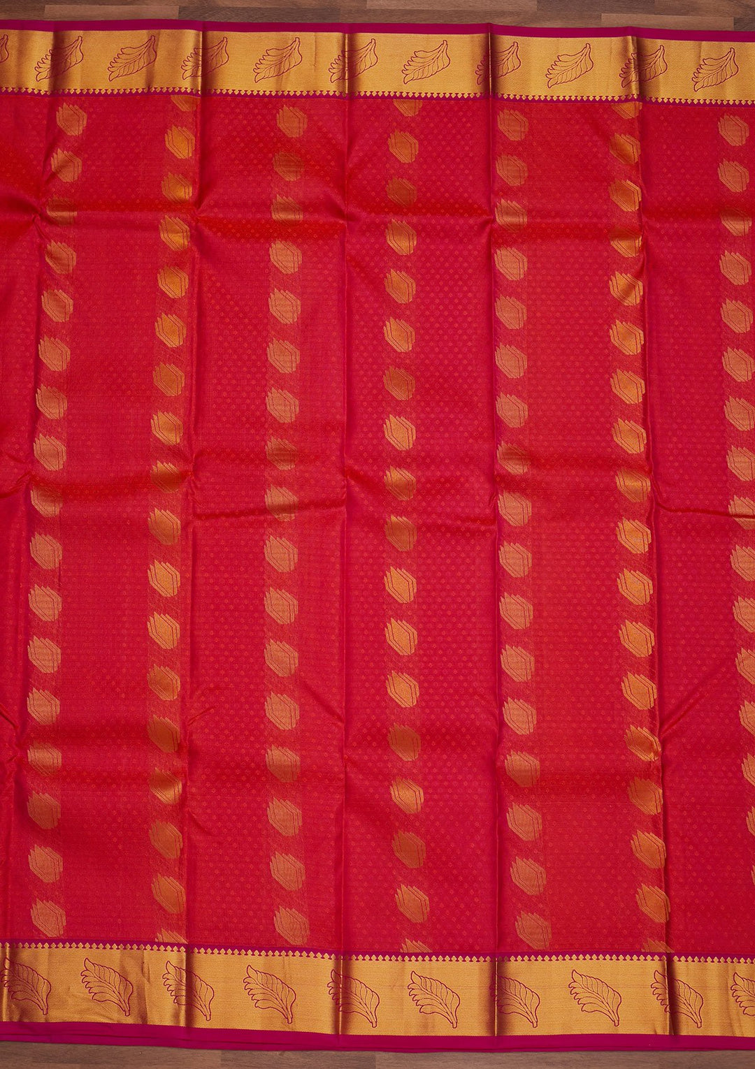 Rani Pink Zariwork Pure Silk Designer Saree - Koskii