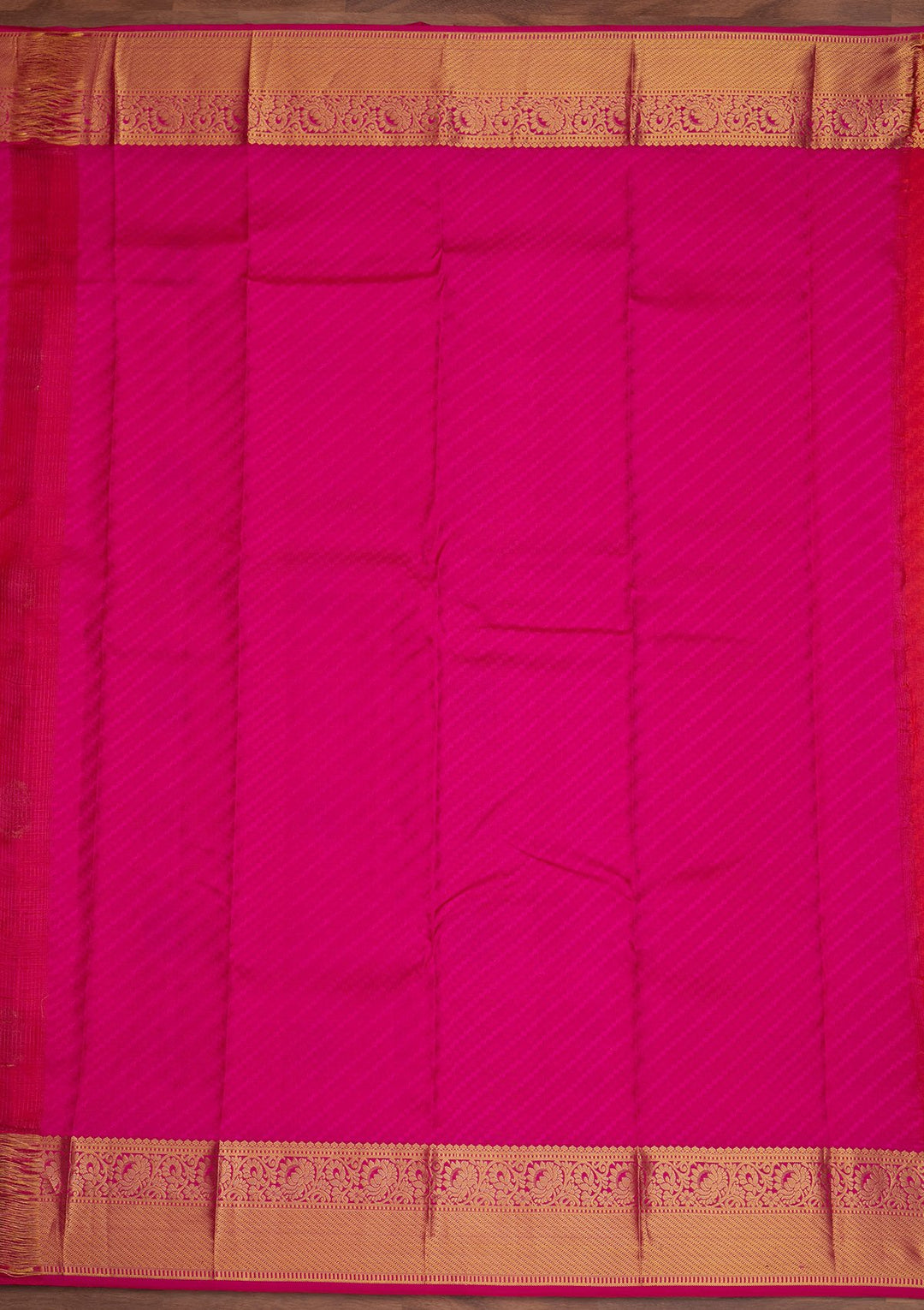 Rani Pink Zariwork Pure Silk Designer Saree - Koskii