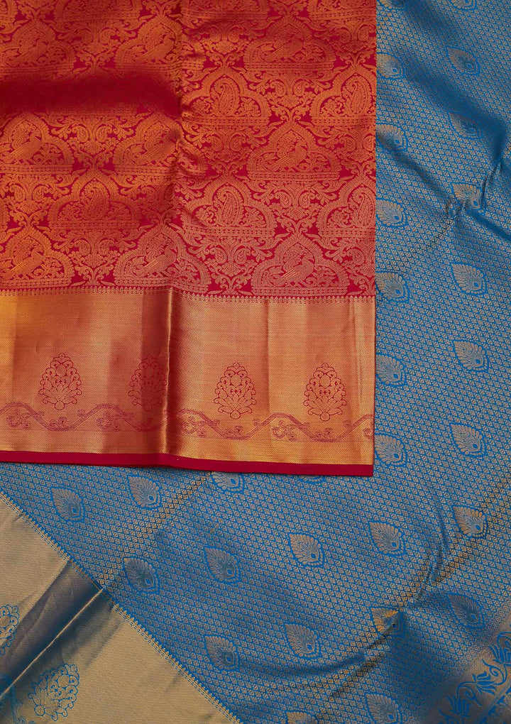 Rani Pink Zariwork Pure Silk Designer Saree - Koskii