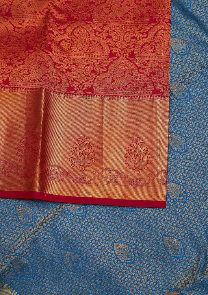 Rani Pink Zariwork Pure Silk Designer Saree - Koskii