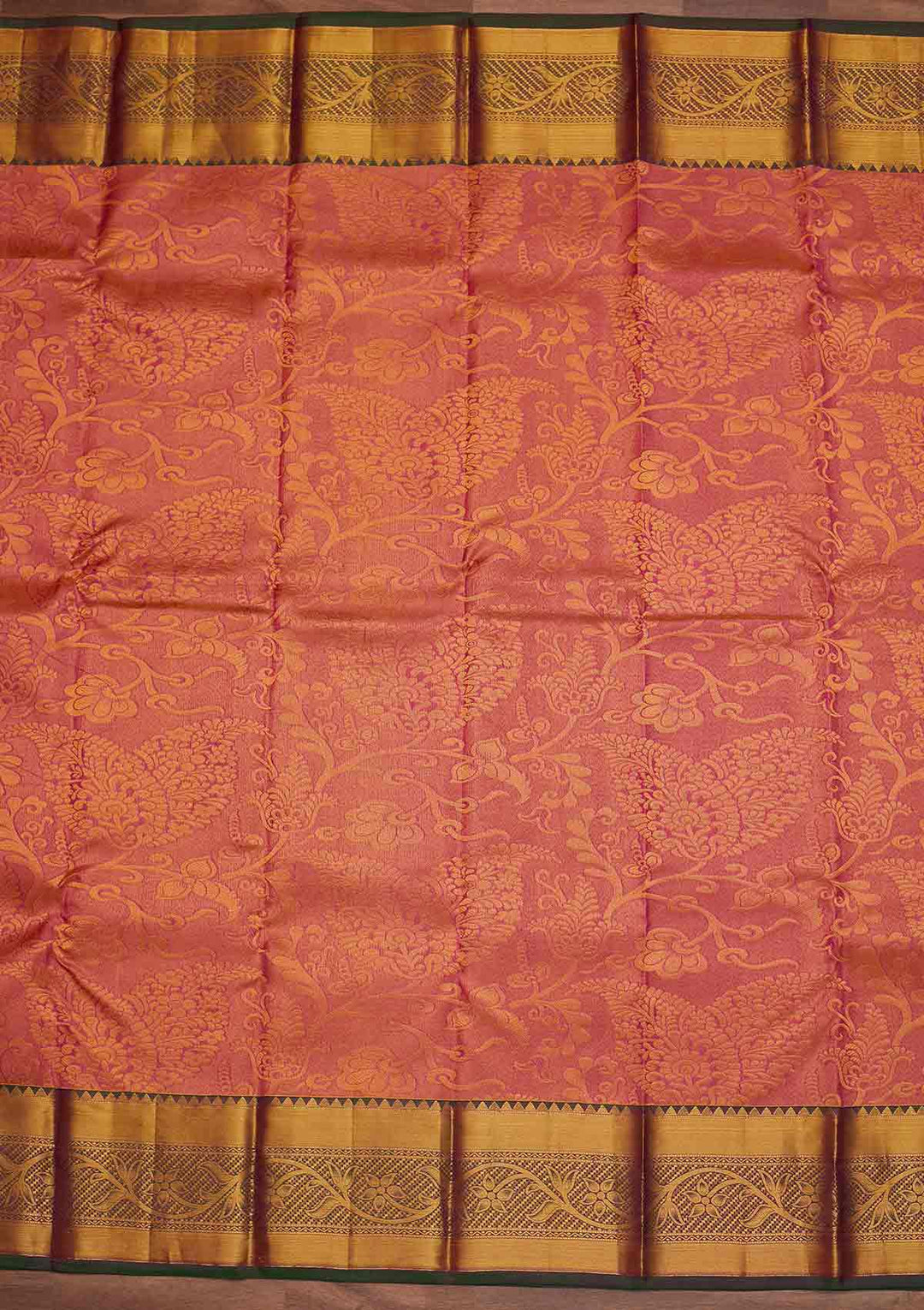 Rani Pink Zariwork Pure Silk Designer Saree - Koskii