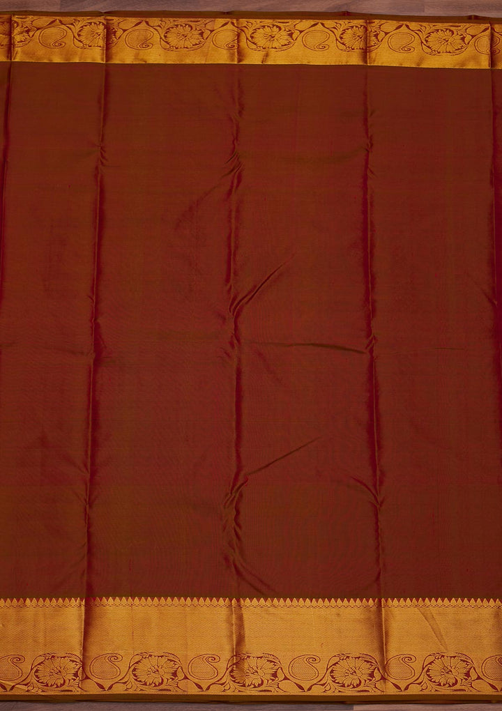 Rani Pink Zariwork Pure Silk Designer Saree - Koskii